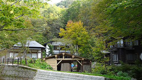 まもなく全開の離れ三棟と露天風呂