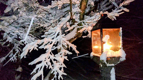 夜の外灯ランプ